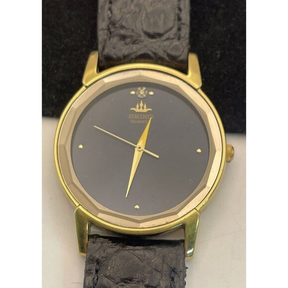 Vintage Seiko 5Y95-607A R1  Watch crocodile calfskin band diamond - Picture 5 of 8